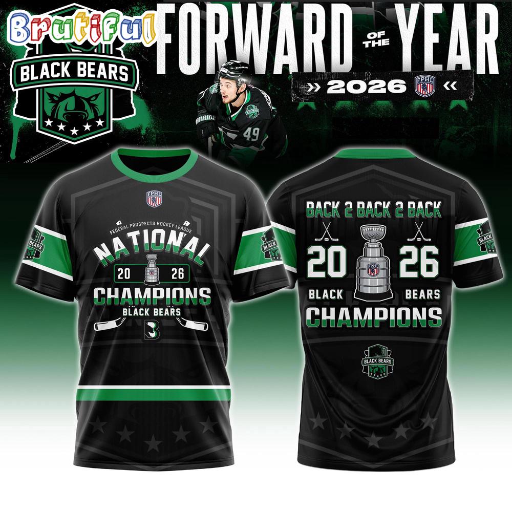 Binghamton Black Bears 2026 Fphl Champions Three-Peat Limited Edition T Shirt
