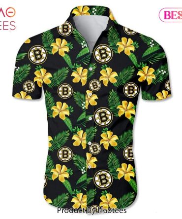 Boston Bruins Hawaiian Shirt Tropical Flower Summer