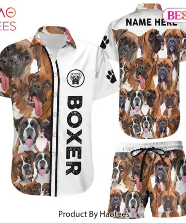 Boxer Dog Hawaiian Shirt Personalize Boxer Dog Faces Hawaii Shirt Boxer Dog Themed Gifts