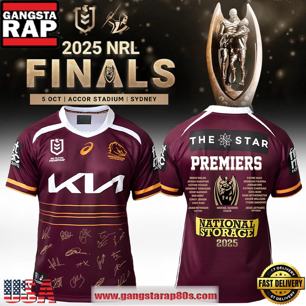 Brisbane Broncos Champions Nrl 2025 Limited Edition Football Jersey