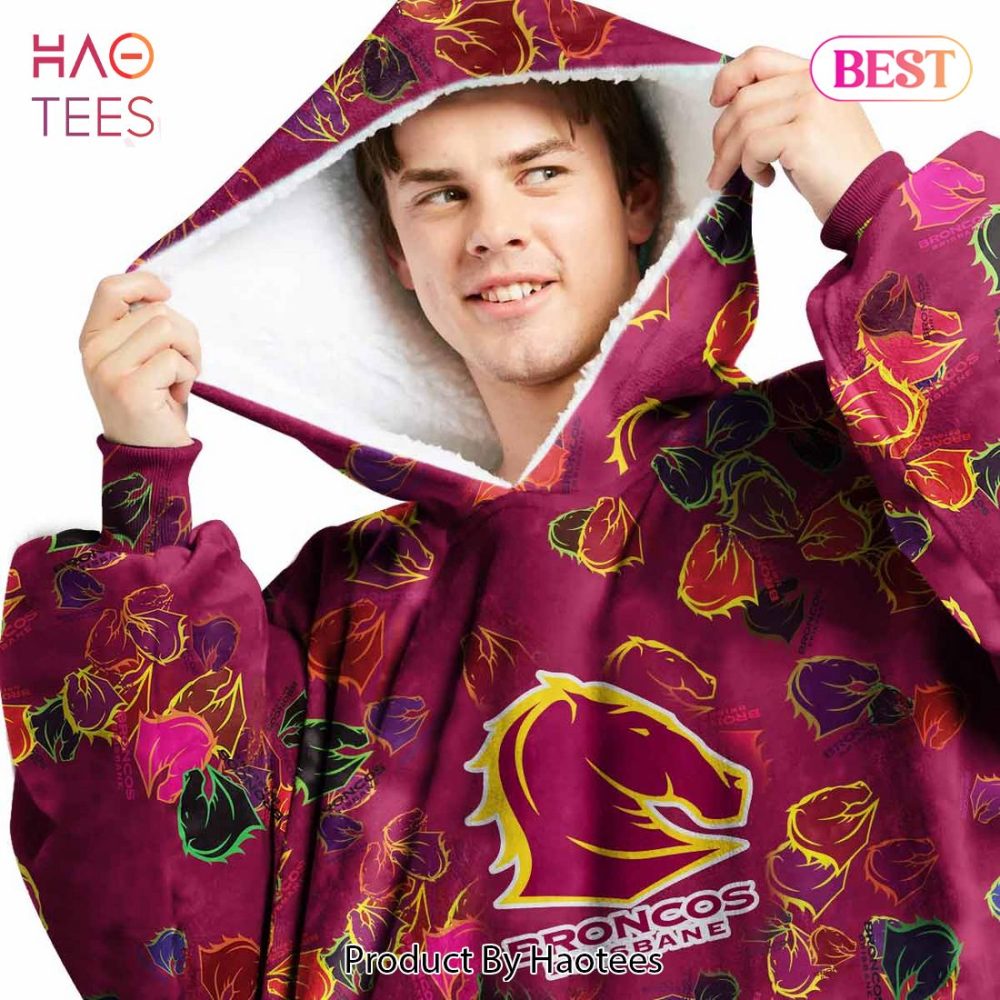 Brisbane Broncos Special Logo Design _Oodie, Flanket, Blanket Hoodie, Snuggie - Image 4