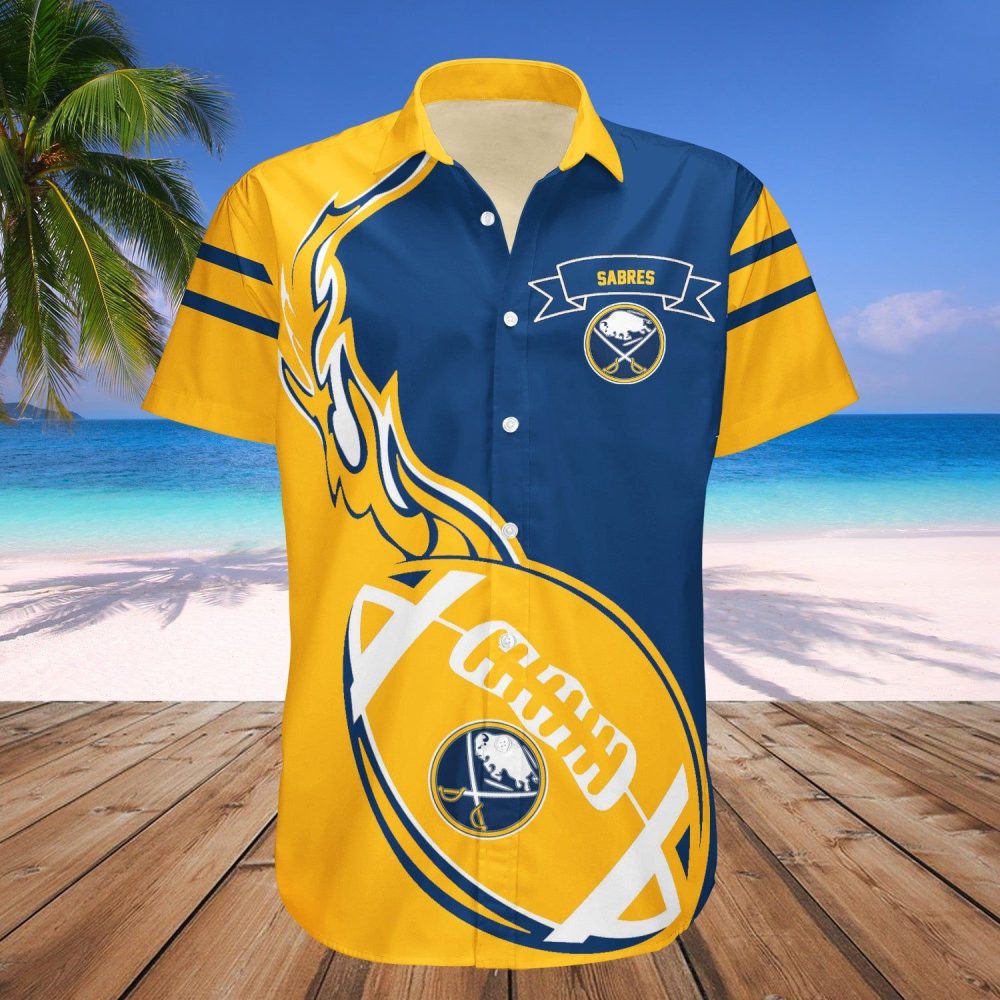 Buffalo Sabres Hawaii Shirt Flame Ball Nhl