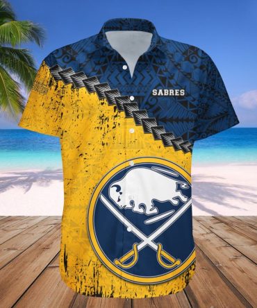 Buffalo Sabres Hawaii Shirt Grunge Polynesian Tattoo Nhl
