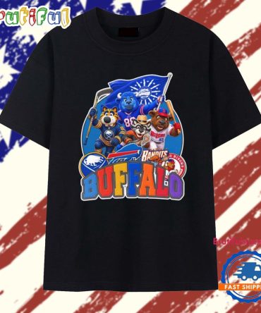 Buffalo Sports Mascot Squad Flag T Shirt