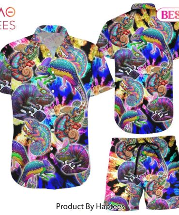 Chameleon Hawaiian Shirt Chameleon Colorful Tiedye Hawaii Shirt Gifts For Chameleon Lovers