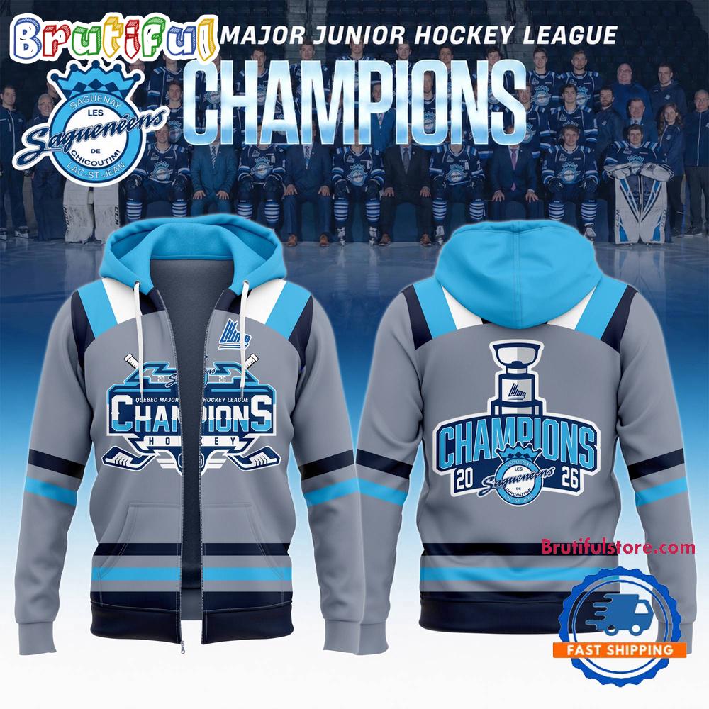 Chicoutimi Sagueneens 2026 Qmjhl Champions Special New Zip Hoodie
