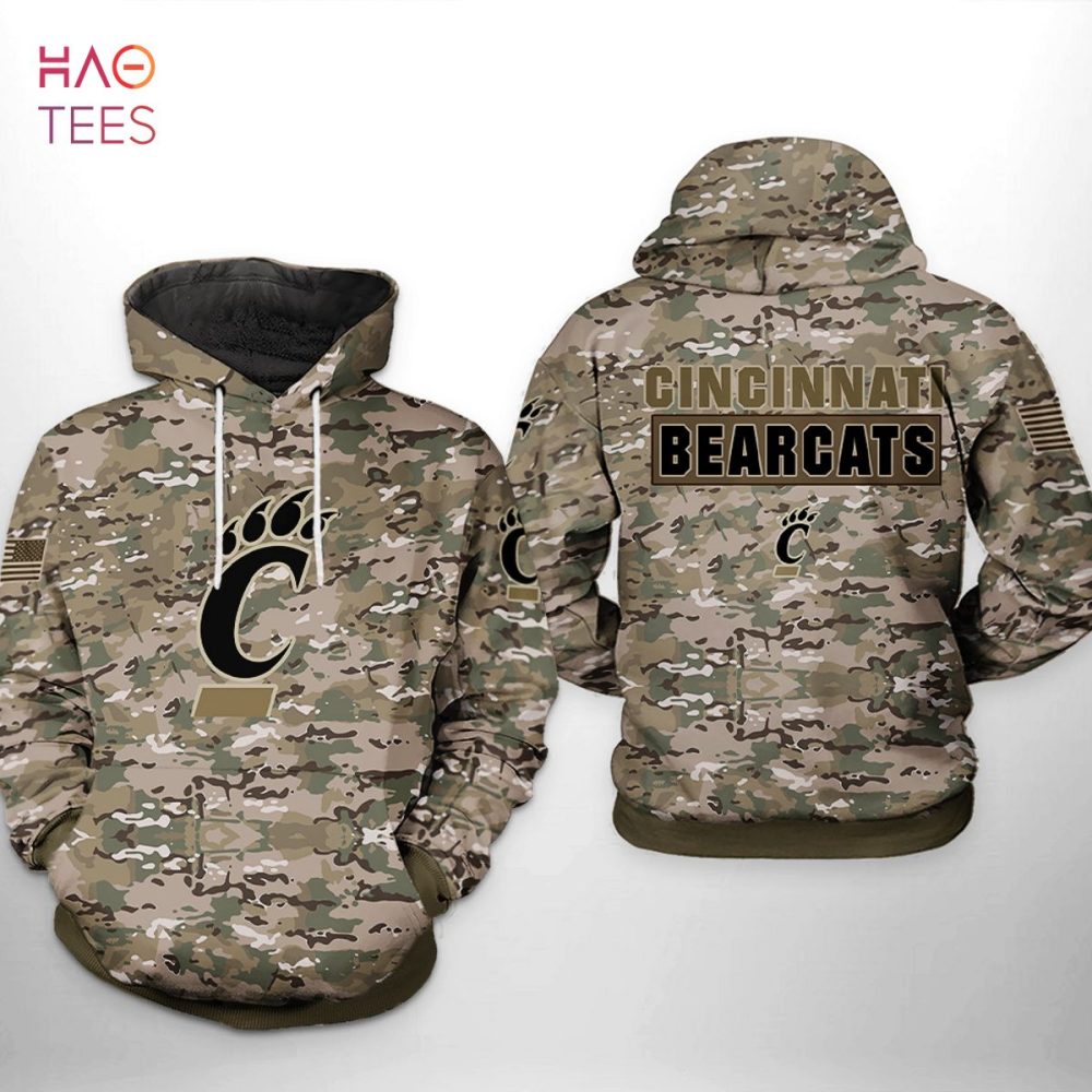 Cincinnati Bearcats Ncaa Camo Veteran 3D Printed Hoodie