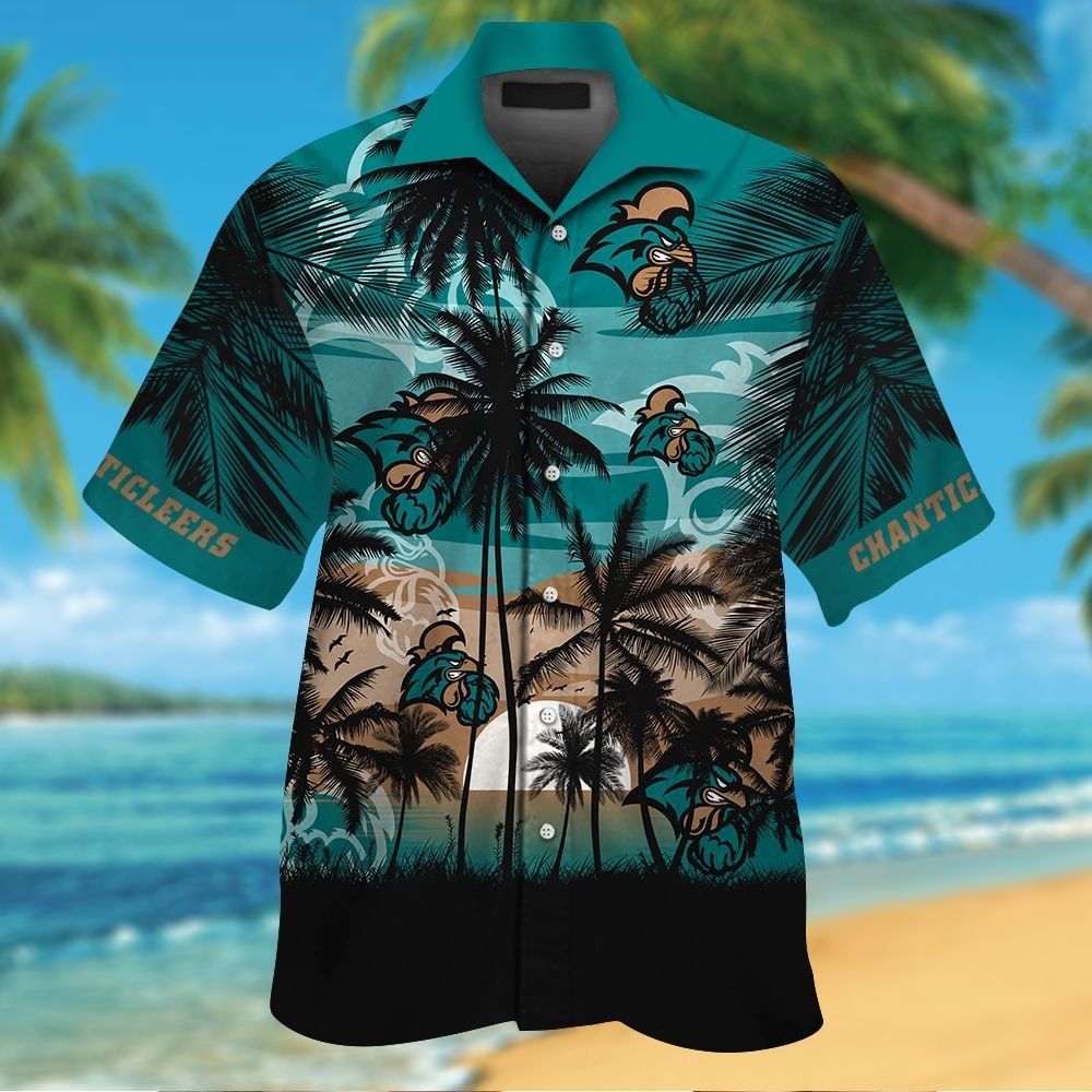 Coastal Carolina Chanticleers Hawaiian Short Sleeve Button Up Shirt