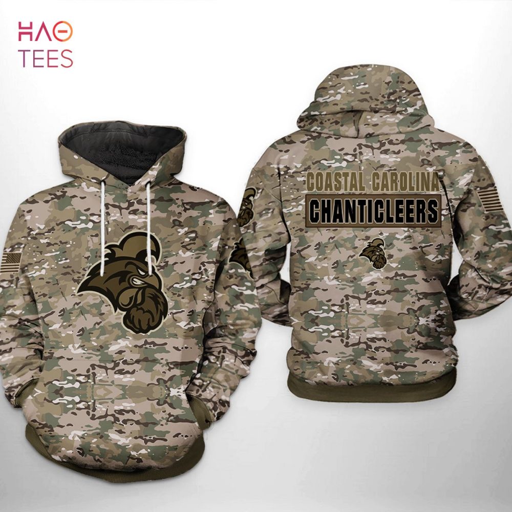Coastal Carolina Chanticleers Ncaa Camo Veteran 3D Printed Hoodie