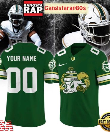 Colorado State Rams Snow Days Green Custom Football Jersey