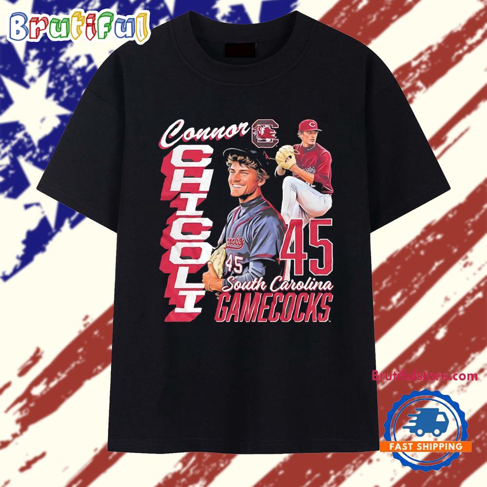 Connor Chicoli Number 45 Of South Carolina Gamecocks Baseball Graphic T Shirt