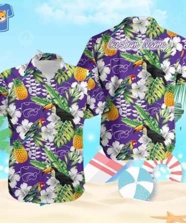 Custom Name Kansas State Wildcats With Tropical Fruit Summer Hawaiian Shirt