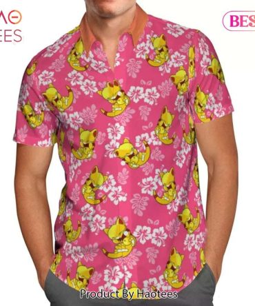 Cute Abra Tropical Floral Hawaiian Shirt Anime Shirt For Men Women