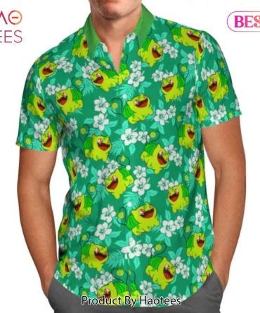 Cute Bulbasaur Tropical Floral Hawaiian Shirt Anime Shirt For Men Women