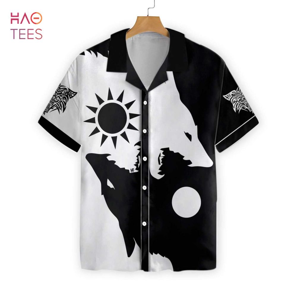 Day And Night Wolves Hawaiian Shirt - Image 2