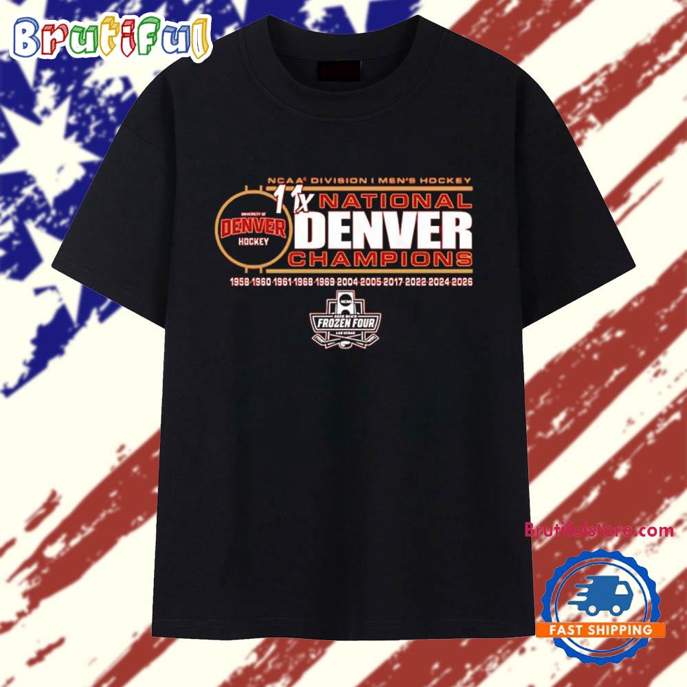 Denver Pioneers 11-Time Ncaa Frozen Four Men’S Ice Hockey National Champions T Shirt