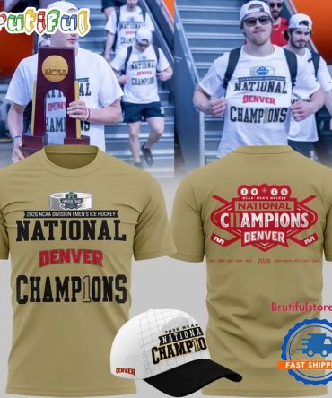 Denver Pioneers 2026 Ncaa Frozen Four Men'S Ice Hockey National Champions 3D T-Shirt