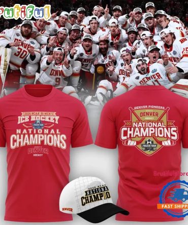 Denver Pioneers 2026 Ncaa Frozen Four Men'S Ice Hockey National Champions Red T Shirt