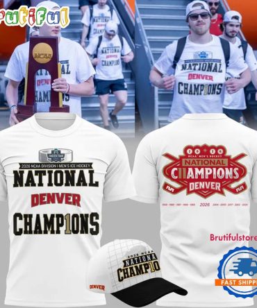 Denver Pioneers 2026 Ncaa Frozen Four Men'S Ice Hockey National Champions T-Shirt