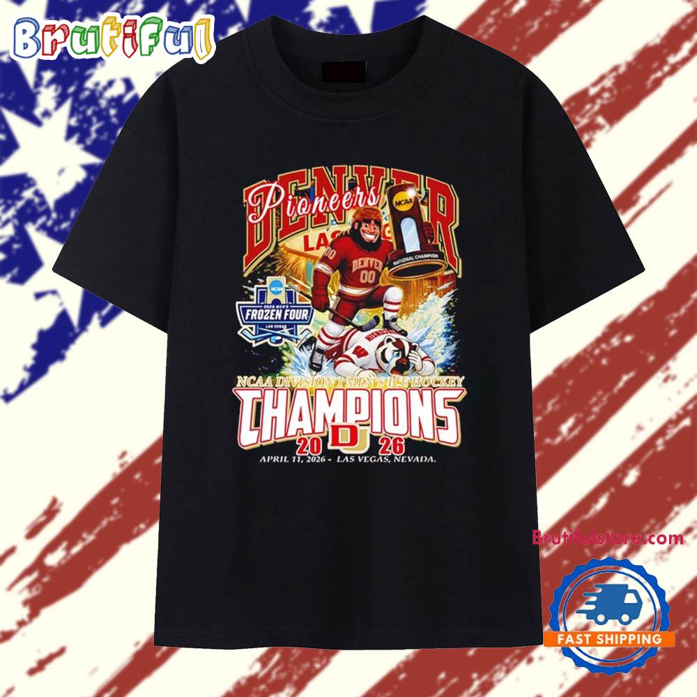 Denver Pioneers 2026 Ncaa Men’S Ice Hockey National Champions Mascot T Shirt