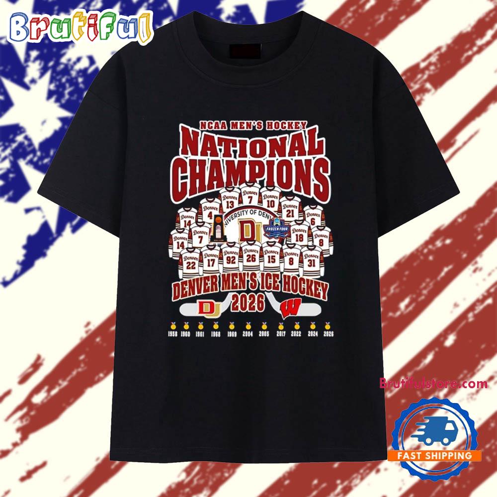 Denver Pioneers 2026 Ncaa Men’S Ice Hockey National Champions Vintage T Shirt