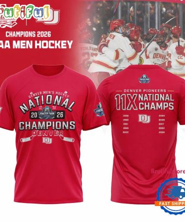 Denver Pioneers Men’S Hockey 2026 National Champions Limited Edition Red T Shirt