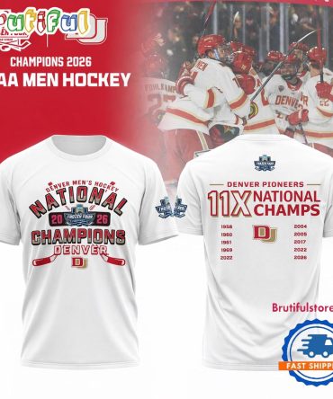 Denver Pioneers Men’S Hockey 2026 National Champions Limited Edition White T Shirt