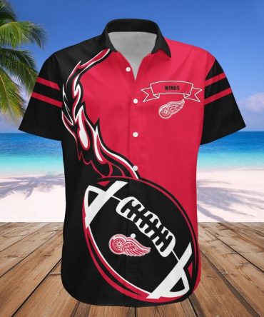 Detroit Red Wings Hawaii Shirt Flame Ball Nhl