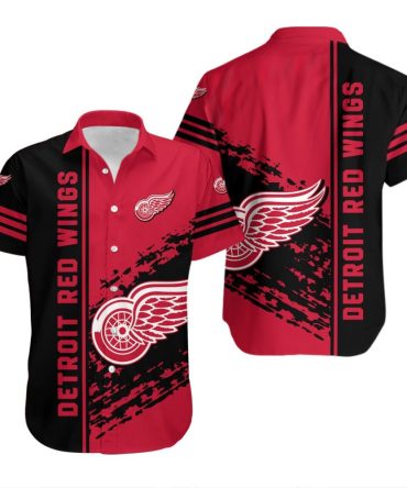 Detroit Red Wings Hawaiian Shirt Quarter Style Nhl