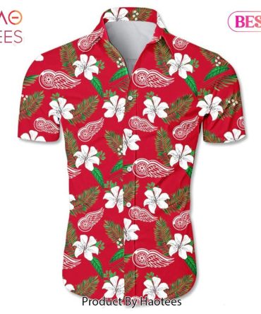 Detroit Red Wings Hawaiian Shirt Tropical Flower Summer