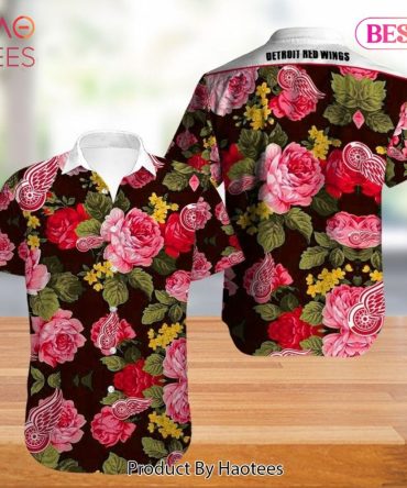 Detroit Red Wings Hawaiian Shirt Tropical Flowers Summer For Fans