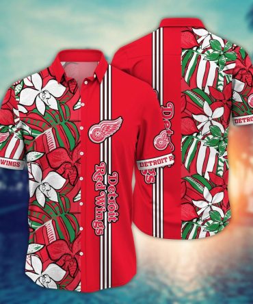 Detroit Red Wings Nhl Hawaiian Shirt Air Conditioning Aloha Shirt