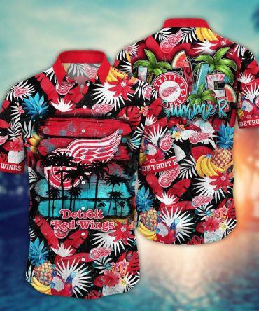 Detroit Red Wings Nhl Hawaiian Shirt Daylighttime Aloha Shirt