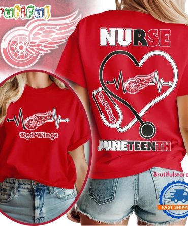 Detroit Red Wings Nhl Nurse Appreciation Juneteenth Unisex 3D Shirt