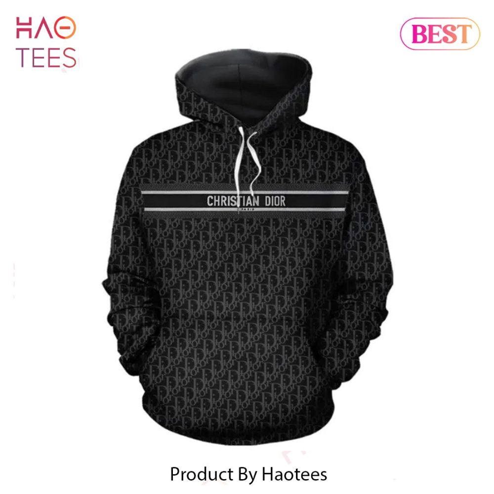 Dior Black Unisex Hoodie For Men Women Luxury Brand Clothing Clothes Outfit
