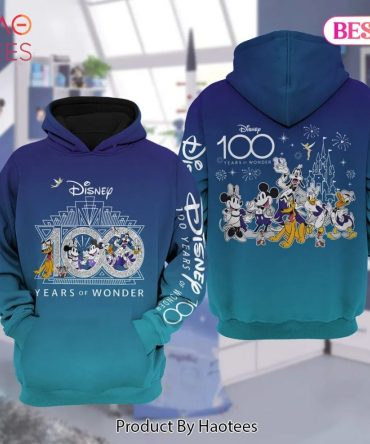 Disney 100 Years Of Wonder Blue Unisex Hoodie Luxury Brand Clothing Special Gift Outfit For Men Women