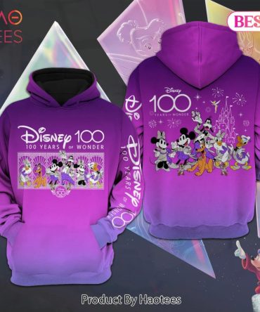 Disney 100 Years Purple Unisex Hoodie Luxury Brand Clothing Special Gift Outfit For Men Women