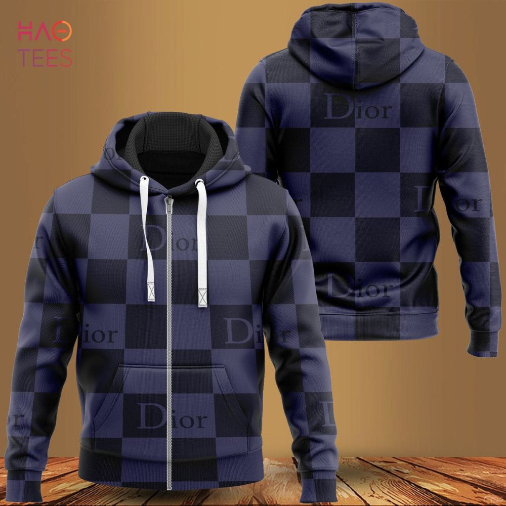 Dior Black Mix Blue Luxury Hoodie Limited Edition
