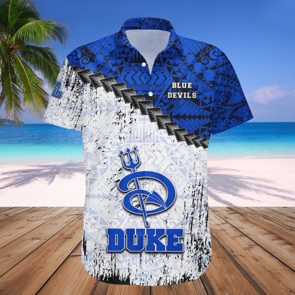 Duke Blue Devils Hawaii Shirt Grunge Polynesian Tattoo – Ncaa