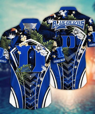 Duke Blue Devils Ncaa Hawaiian Shirt Sun Rays Aloha Shirt
