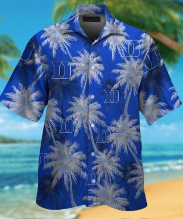 Duke Blue Devils Short Sleeve Button Up Tropical Hawaiian Shirt Ver02