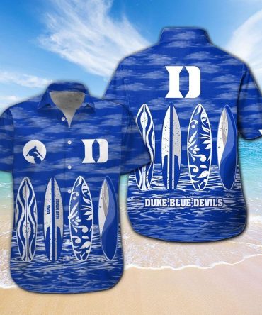 Duke Blue Devils Short Sleeve Button Up Tropical Hawaiian Shirt Ver03