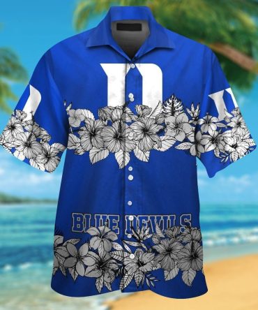 Duke Blue Devils Short Sleeve Button Up Tropical Hawaiian Shirt Ver07