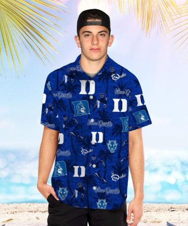 Duke Blue Devils Tropical Beaccoconut Tree Tropical Hawaiian Shirt For Men Women