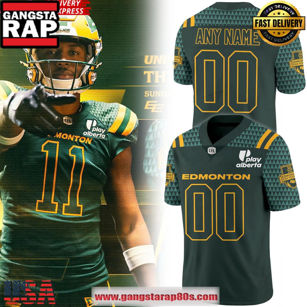 Edmonton Elks New 75Th Anniversary Third Custom Football Jersey
