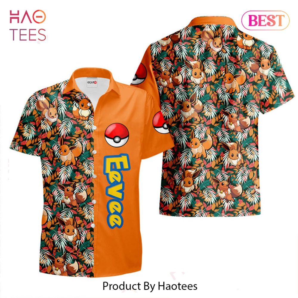 Eevee Hawaiian Shirts Custom Anime Merch Clothes For Men Women Hot Trend 2023
