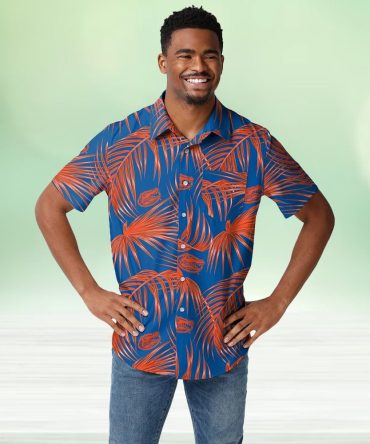 Florida Gators Themed Hawaiian Button Up Shirt