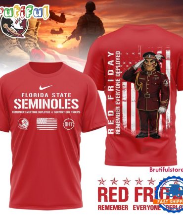 Florida State Seminoles Ncaa Red Friday Remember Everyone Deployed Limited 3D Shirt