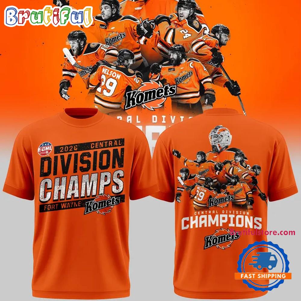 Fort Wayne Komets Division Champions 2026 Team Player Design T Shirt