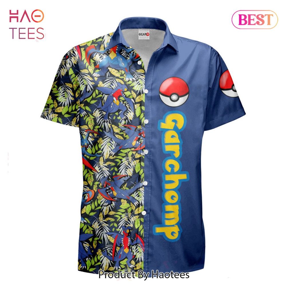 Garchomp Hawaiian Shirts Custom Anime Merch Clothes For Men Women - Image 2